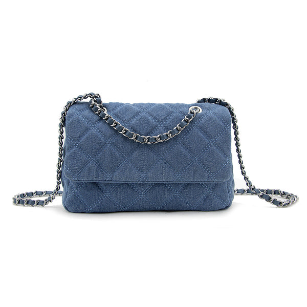 Bandolera En Denim Con Correa Metálica
