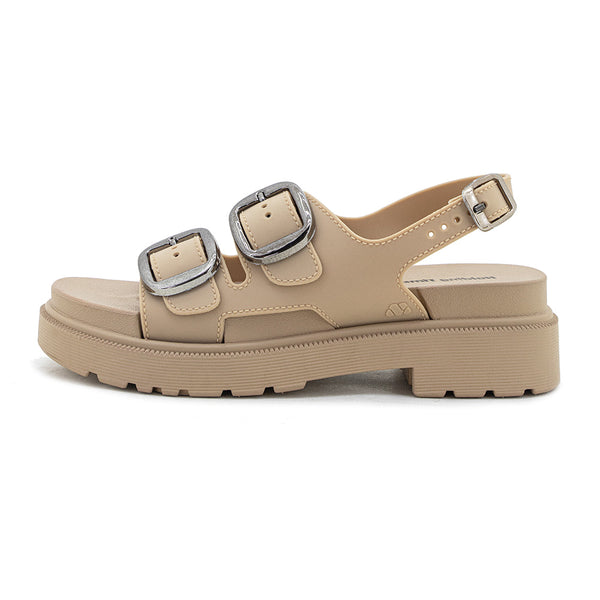 Sandalia Plana con Hebillas en el Empeine